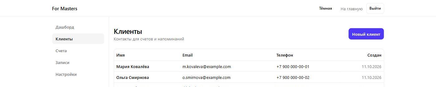 Список клиентов